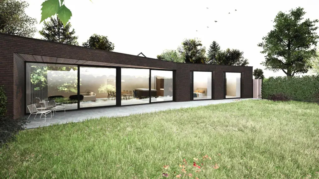 Impressie tuinzijde levensloopbestendige nieuwbouwwoning Nieuwstadt